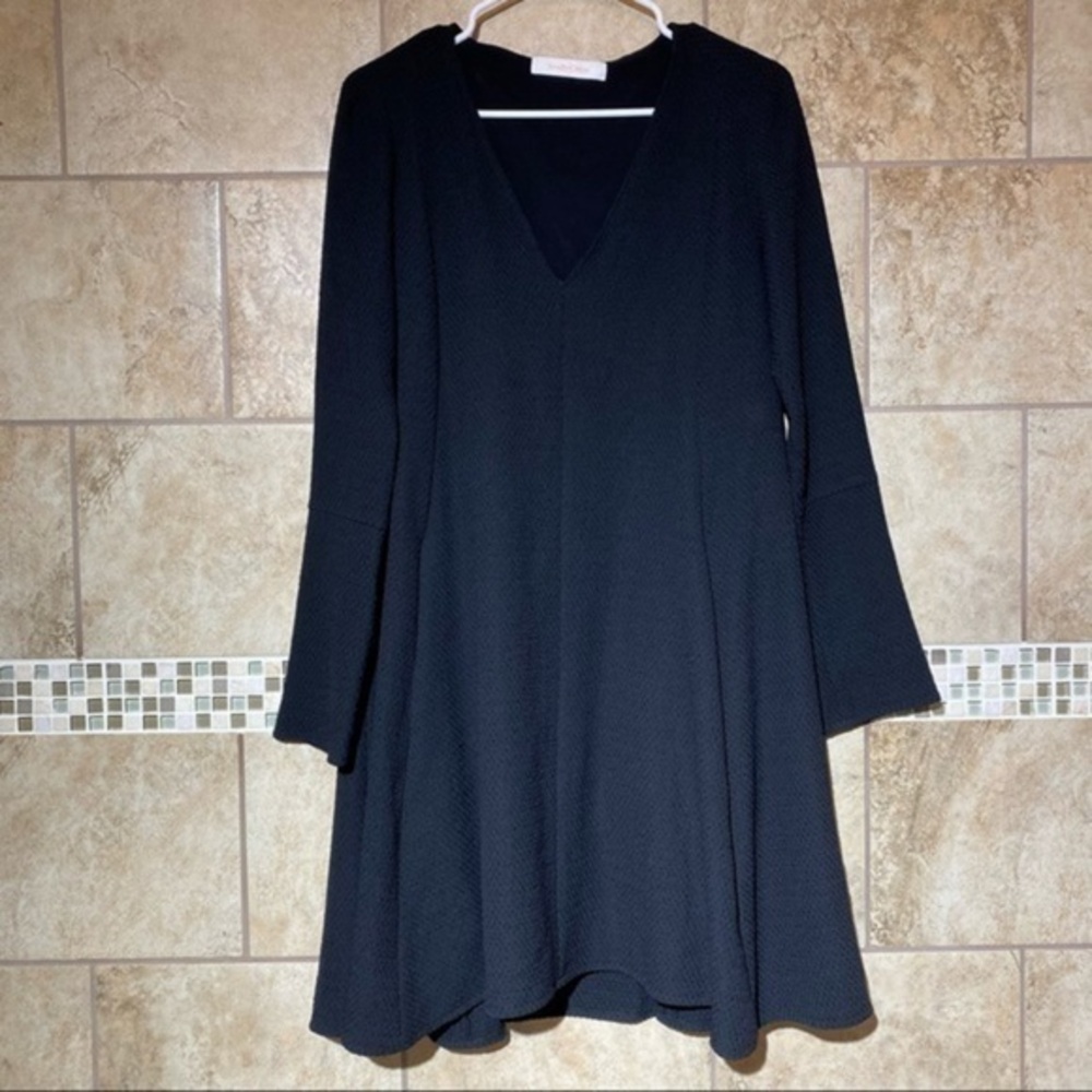 See by Chloé V-Neck Long Sleeve Textured Dress 36